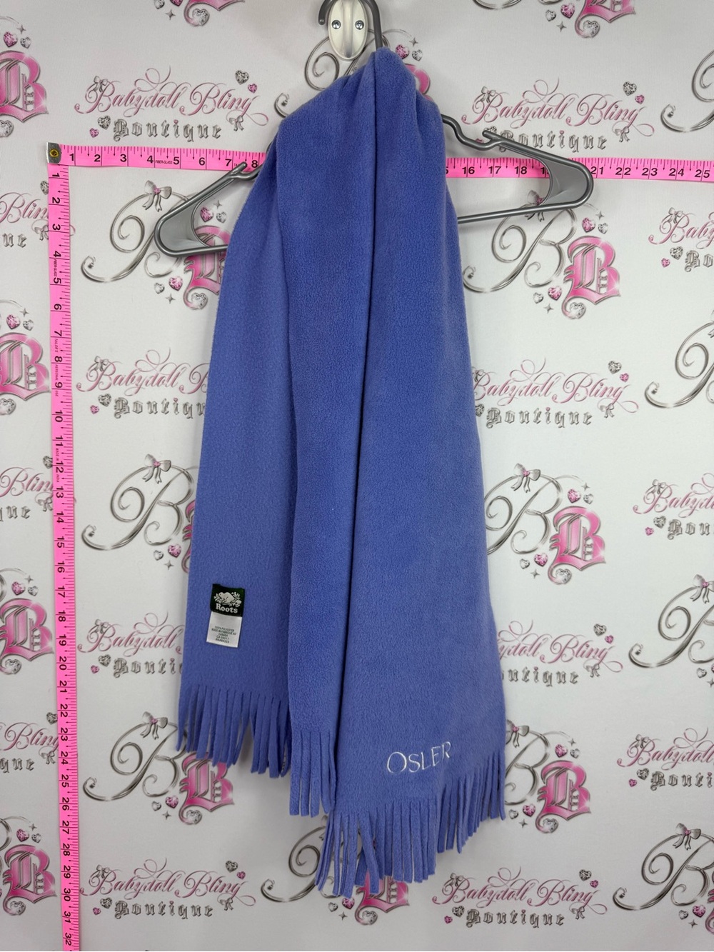 Roots scarf blue purple Lavender Fringe Fleece Wrap